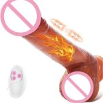 USB Recharging Soft Silicone Dildo Vibrator 360 Degree Rotating Heating Vibrating Dildo Machine Thrusting Dildo for Female Sex - 图片 2