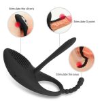 Men Sex Toy Penis Ring Silicone Double Cock Ring Vibrating Cock Ring Sex Products Massager Inflatable Anal Plug for Men - 图片 2