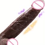 OEM Brown Telescopic Realistic Dildo Vibrator for Women Masturbator Huge Penis With Suction Cup Sex Toys - 图片 2