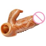 OEM Male Sex Long Time Double Vibration Silicon Penis Sleeve for Men - 图片 2