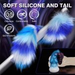 OEM Animal Dildo Silicone Mold Tail Butt Plug Long Furry Fox Tail Plug Buttplug with T-Base Cute Butt Plug for Cosplay Women Men - 图片 2
