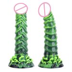 OEM New Design Fantasy Silicone Dildos Big Monster Green Spiral Dragon Dildo Tentacle Dildo for Women Men - 图片 2