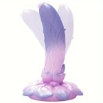 OEM Light Purple Color Rose Shaped Realistic Simulation Colorful Dildo for Female Pleasure, Silicone Female Sex Toy - 图片 2