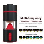 Split Design Men Pocket Pussy Stroker Vibrating Tongue Licking Automatic Masturbation Aircraft Cup Male Adults Sex Toys - 图片 3