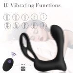 Wholesale Prostata Stimulator Silicone Male Prostate Massage Vibrator Anal Vibrator Butt Plug Delay Ejaculation Ring Toy - 图片 3