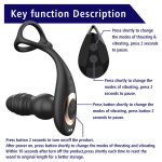 Male Prostate Massage Vibrator Ring Anal Plug Vibrator Silicone Delay Ejaculation Male Masturbator Adult Sex Toys for Men - 图片 3