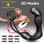Male Prostate Massage Vibrator Double Ring Anal Plug Vibrator Silicone Delay Ejaculation Male Masturbator Adult Sex Toys for Men - 图片 3