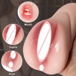 Hot Selling 3 in 1 Male Masturbator Cup for Man Vagina 4D Realistic Sex Toy for Men Sex Toys Massager for Men Latex Adult Shop - 图片 3