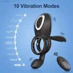 Silicone Vibrator Cock Ring Rechargeable 9 Vibration Remote Control G-Spot Clitoris Stimulator Adult Intimacy Toy for Men - 图片 3