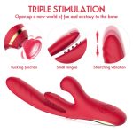 3 in 1 Women Sex Dildo Stretching Vibration Rabbit Vibrator G Spot Stimulation Female Tongue Sucking Rabbit Vibrator - 图片 3