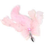 OEM Top Selling Colorful Long Plush Silver fox Tail Anal Plug SM Game Stainless Steel Anal Plug Big - 图片 3