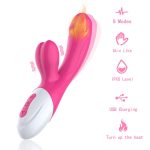 8 Frequency 5 Speeds Dual Vibration Heating Clitoris G Spot Clitoral Stimulator Sex Vibrators Dildo Rabbit Vibrator - 图片 3