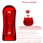 OEM Wireless Blasting Aircraft Cup Crystal Double Vibrate Vibrator Ball for Male Masturbator - 图片 3