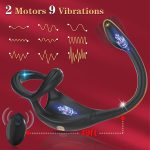 OEM Men's Semen Locking Ring Back Court Massager APP Remote Control Double Ring Double Shock Semen Locking Ring Anal Plug - 图片 3