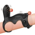 OEM Dual Ring Adult Sex Toys Stimulator Massager Vibrating Penis Ring Cock Sleeve for Men Erection Enhancing and Female Pleasure - 图片 3