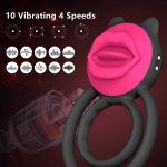 OEM Remote Control Vibrating Cock Ring Couple Sex Toy Sex Novelties Tongue Clitoral Stimulator Vibrator - 图片 3