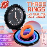 3 Pcs Reusable Silicone Cock Penis Rings Enlargers Erection Enhancing Long Lasting Ejaculation Adult Sex Toys for Men or Couples - 图片 3