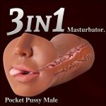 3 in 1 Male Masturbator Realistic Pocket Pussy Stroker Masturbadores Masculinos - 图片 3