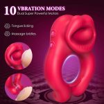 OEM Couple Sex Toy Male Cock Ring Penis Lock Vibrator Female Clitoral Vibration Tongue Licking Clitoris Vibrator Sex Toys - 图片 3