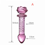 Rose Flower Penis Dildo Wholesale Glass Anal Beads Crystal Butt Anal Plug for Women Men - 图片 3
