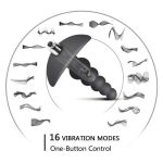 OEM 10-Vibration-Mode Waterproof Silicone Anal Beads Butt Plug Flexible Bullet Vibrator for Anal Masturbation Sex Toy - 图片 3