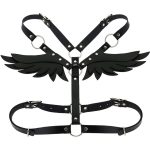 OEM Hot Selling Dance Club Rave Wings Leather Harness Cage Bra Sexy Lingerie Belt Fetish Punk Gothic Body Bondage Wholesale - 图片 3