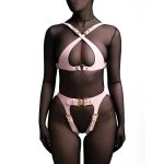 OEM Sexy Leather Harness Women Erotic Lingerie Bra Garter Belts BDSM Body Bondage Fashion Adjustable Leg Suspenders - 图片 3