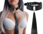 OEM Sexy Punk Woman Spike Gothic Collar Wide Neck Strap Leather Harness Adjustable Belt Handmade for Women Party Club - 图片 3