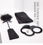 OEM Wholesale Sex Toy BDSM Feather Paddle SM Game Play Blindfold Eyemask Metal Iron Handcuff for Women - 图片 3