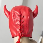 OEM Bondage Fun Ox Horn Head Mask Toy Leather Blindfold Stage Performance Headband for Couple BDSM Flirting - 图片 3