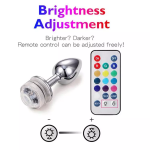 OEM Metal Adult Game Lamp Sex Toys Women Wireless Remote Controlled Colorful Lamp Anal Light up Led Butt Plug for Men and Women - 图片 3
