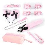 OEM Sexy Leather BDSM Kits Plush Sex Bondage Set Handcuffs Sex Games Whip Gag Nipple Clamps Sex Toy - 图片 3