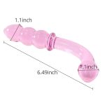 Double Ended Glass Anal Beads Butt Plug G-spot Bent Pleasure Wand for Female Male Masturbating - 图片 3