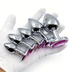 BDSM Metal Anal Plug With Gem Base Beginner to Expert 5 Size Butt Plug G-spot Massage Sexual Wellness Adult Pleasure Sex Toys - 图片 3