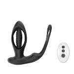 Oem Men's G-Spot Masturbator Vibrating Butt Plug Private Massage Flirting Tool Silicone Hollow Anal Plug - 图片 3