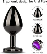 OEM Vaginal Massager Black Metal Butt Plug Vibrator Heart Anal Plug Smooth Candy Adult Game Products Sex Stuff Sexual Toy - 图片 3