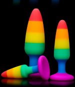Rainbow Color Medical Grade Liquid Silicone Anal Plug Dildo Sex Toy for Men and Women G-Spot Butt Stimulation - 图片 3