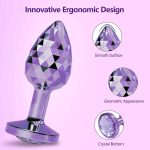 3 Pack Butt Plugs Set Luxury Geometric Diamond Design Anal Dilator Adult Sex Toys G Spot Prostate Stimulation Metal Butt Plugs - 图片 3