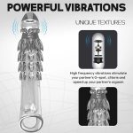 Men Sex Toy Penis Enlargement Big Cock Sleeve Dildo Condom Transparent Reusable Male Dragon Vibrating Penis Extender Sleeve - 图片 3