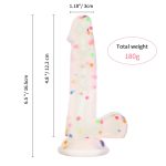 6.5 Inch Clear Silicone Dildo with Flared Suction Cup Base for Hands-Free Play - 图片 3
