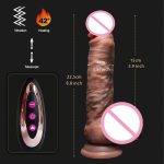 8.8" Realistic Dildo Vibrator Lifelike Liquid Silicone Remote Control Strong Suction Cup Adult Couple's Sex Toy - 图片 3