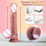 Telescopic Realistic Dildo With Suction Cup Heating Wireless Remote Dick for Women Masturbator - 图片 3