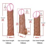 Hot Selling Realistic Masturbation Dildo Sleeve Reusable Soft Silicone Extended Condoms for Men Adult Sex Toys - 图片 3