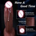 Hot Sale Liquid Silicone Huge Dildo Telescopic Warming Artificial Penis Sex Toys for Women - 图片 3