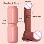 OEM Dark Brown Flesh Color Double Layer Liquid Silicone Dildo Mid-internal Inciting Realistic Dildo Sex Toy for Couple - 图片 3