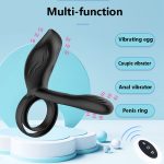 Men's Vibrating Ring Electric Remote Control Sperm Locking Vibrating Penis Ring Male Cock Ring 10 Speed G-spot Vibrator - 图片 4