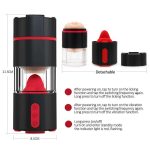 Split Design Men Pocket Pussy Stroker Vibrating Tongue Licking Automatic Masturbation Aircraft Cup Male Adults Sex Toys - 图片 4