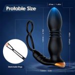 APP Control Adult Prostate Telescopic Massage Double Cock Ring Vibrator Anal Butt Plug Stimulator Masturbator Anal Toy - 图片 4