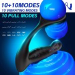 Wireless Remote Control Finger-Motion Wiggling Butt Plug Anal Vibrator Fingering Male Prostate Massager with Penis Cock Rings - 图片 4