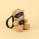 OEM Adult Bondage Bear Pendant Plush Sexy SM Toy Chain Bound Bell Bear Gift Leather Eye Patch Bear Violent - 图片 4